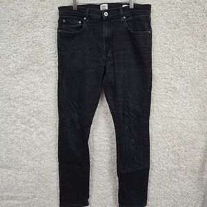 Flint and Tinder Slim Tapered Jeans Mens 33x32 Black Made‎ in USA Stretch Denim